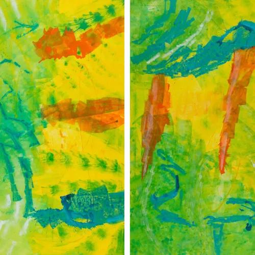 LIGHTNESS ACRYLIC ON CANVAS, 2 PARTS, EACH 240 x 140 cm